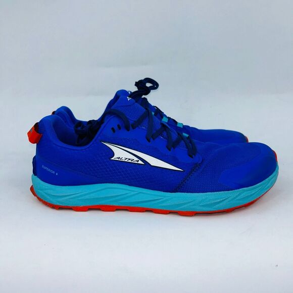 ALTRA SUPERIOR 6 MENS BLUE/ORANGE ATHLETIC TRAINING SNEAKERS SIZE 9.5D